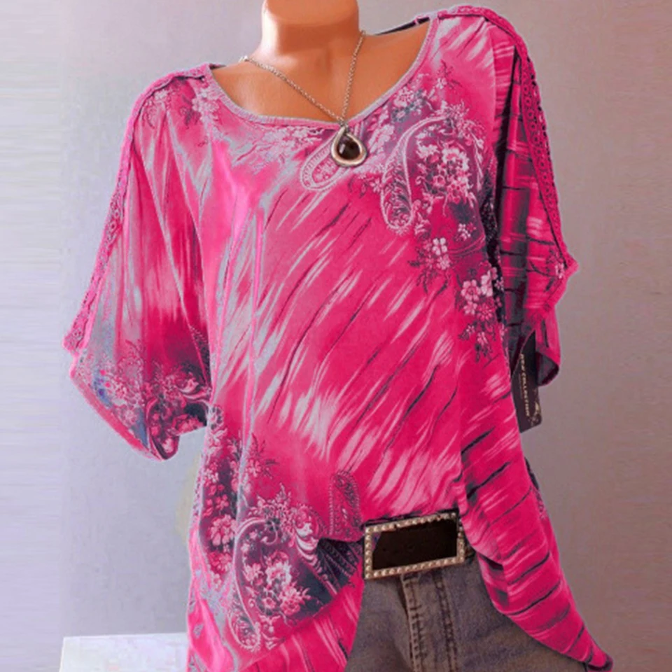 Женская винтажная свободная футболка в стиле ретро с цветочным принтом Harajuku