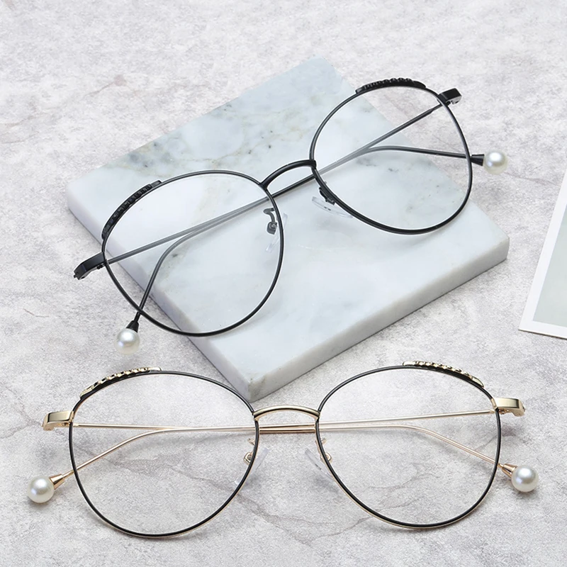 New Fashion Prescription Glasses Women Round Frame Men Optical Lens Metal Ultralight Retro Eyeglasses Myopia Presbyopia gafas |