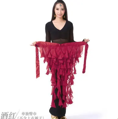 wine red Цыганская юбка живота Танцы костюмы Кумихо хип шарф Женщины Юбка для танцев Талия цепи племенной пояс Cummerbun талии Accessorise - Цвет: wine red