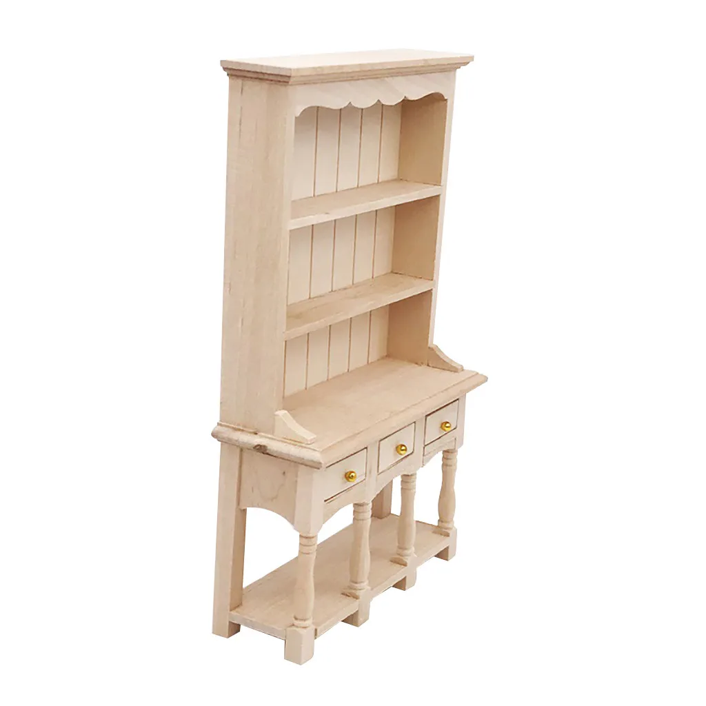 1/12 мини кукольный домик книжный шкаф деревянный миниатюрная гостиная детская