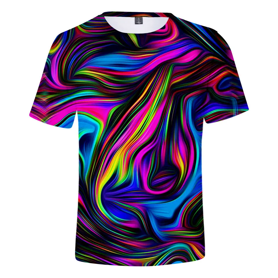 Галстук краситель печати 3D футболка для женщин и мужчин красочные Psychedelic
