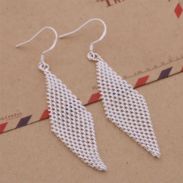 Модные женские ювелирные изделия Висячие Серьги Квадратные 925 посеребренные