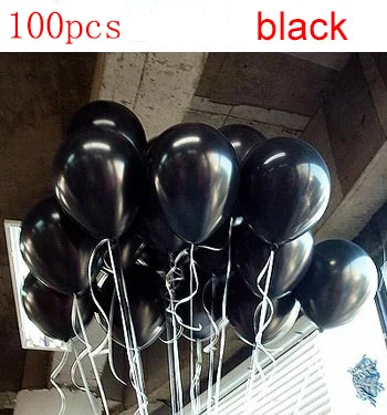 100 шт./лот, свадебные декоративные шары, воздушные шары для дня рождения вечеринки, 1,5 г, белый вид шариков, снежно-белый красный бар, рождественские воздушные шары - Цвет: Black  1.5g