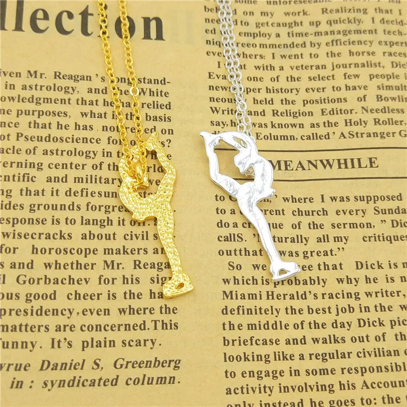 Оптовая продажа модный металлический кулон Женское Ожерелье фигурного конька