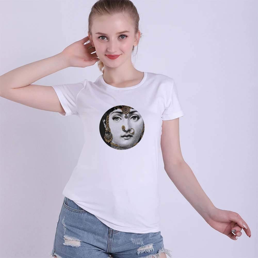 Rosenthal Piero fornasetti Vogue Lina Cavalieri летние футболки Модальные Женские забавные белые
