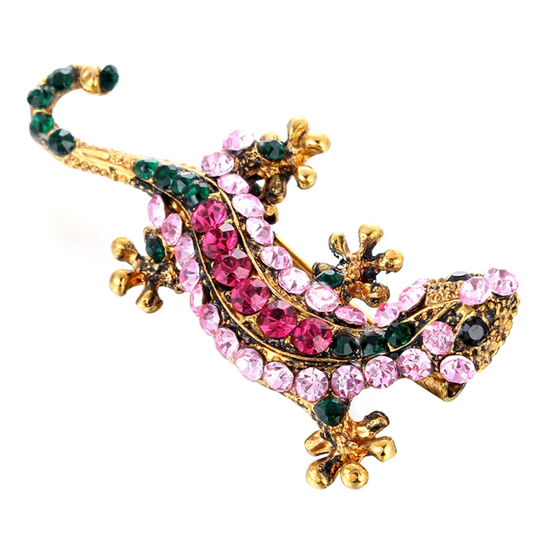 Модные броши в виде милых животных Гекко Женская Брошь из сплава ящерицы с