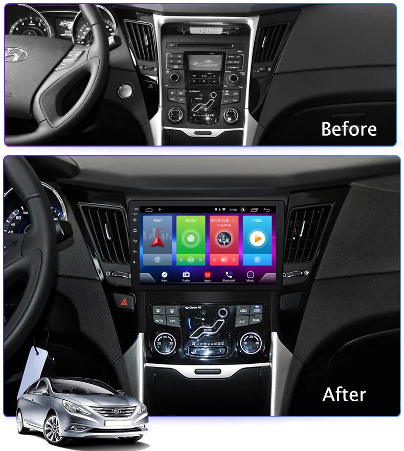 Автомобильный Android 8,1 мультимедийный плеер для HYUNDAI Sonata 2010-15 навигационное устройство GPS USB рулевое колесо bluetooth управление Поддержка
