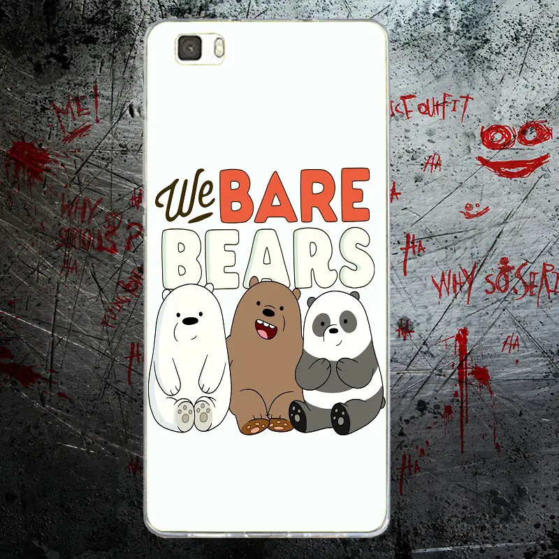 Мягкие ТПУ чехлы для телефонов Huawei P8 P9 P10 P20 Mate 10 Pro Y5 Y6 II Y7 Honor 6X 7X 9 Lite Ice We Bare Bear Fighting