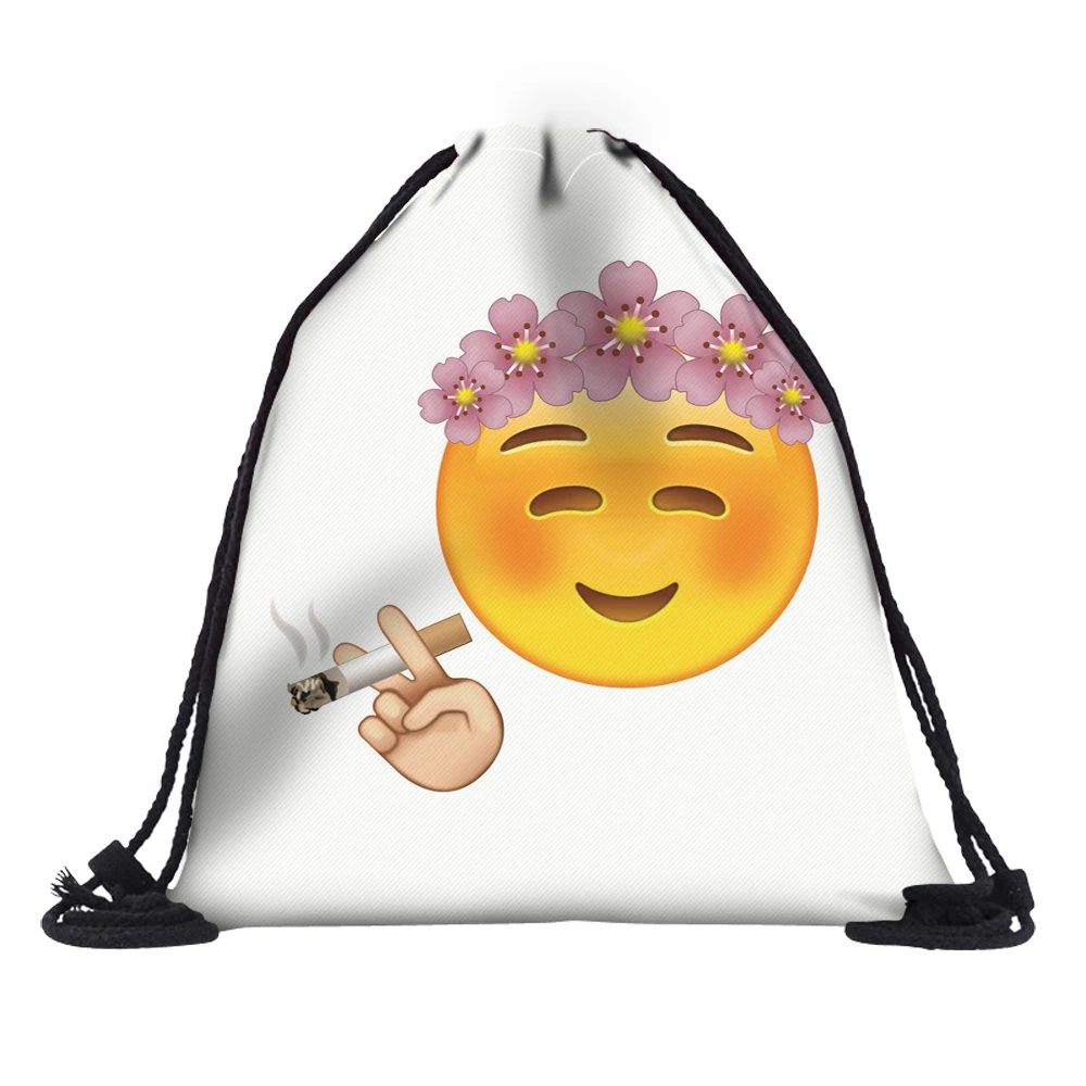 Deanfun 3D Напечатаны Emoji Рюкзаки Простой Мода Весело Белый Шнурок Мешки SKD 75|emoji