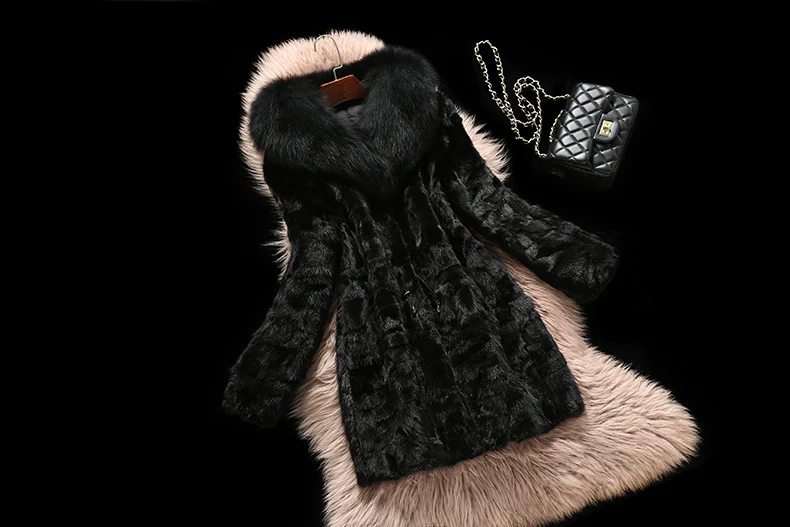 2017 Роскошные Подлинная Фокс меховой воротник пальто дамы реального норки Мех