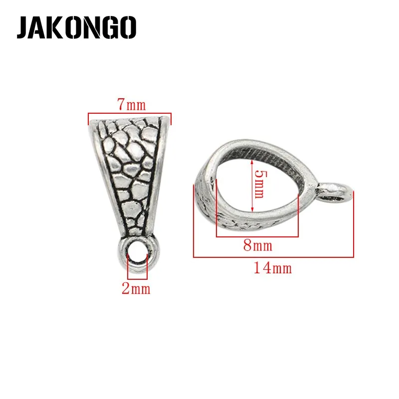 JAKONGO 20 шт. Тибетский посеребренный зажим подходит для европейских браслетов