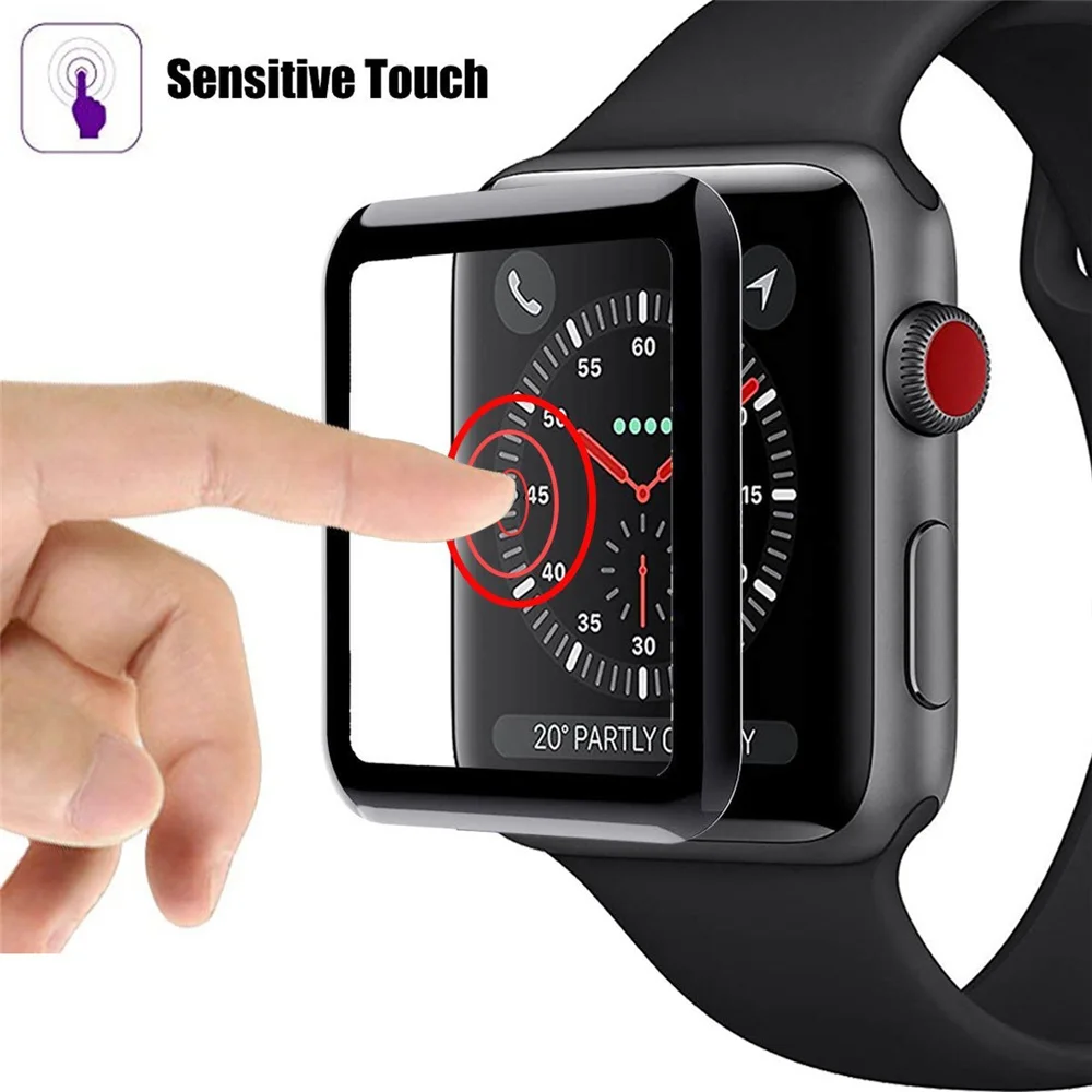 Закаленное 3d стекло для Apple Watch SE Series 6 5 4 3 2 пленка без пузырьков защиты экрана от