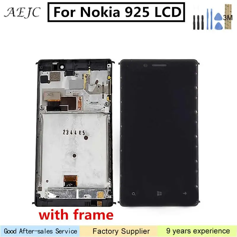Для Nokia Lumia 925 ЖК дисплей с сенсорным экраном дигитайзер Датчик полная сборка