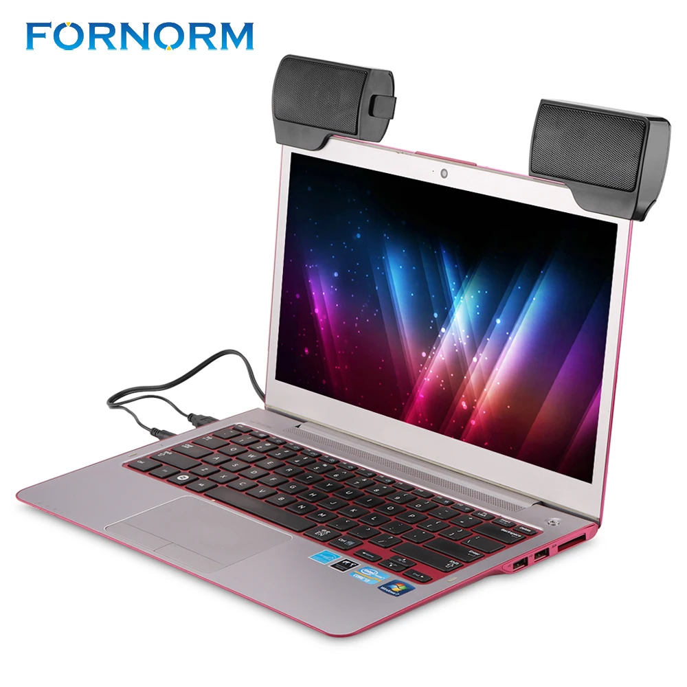 FORNORM A Pair Mini 2 0 портативный USB динамик 3 5 мм разъем клип на стерео для ноутбука