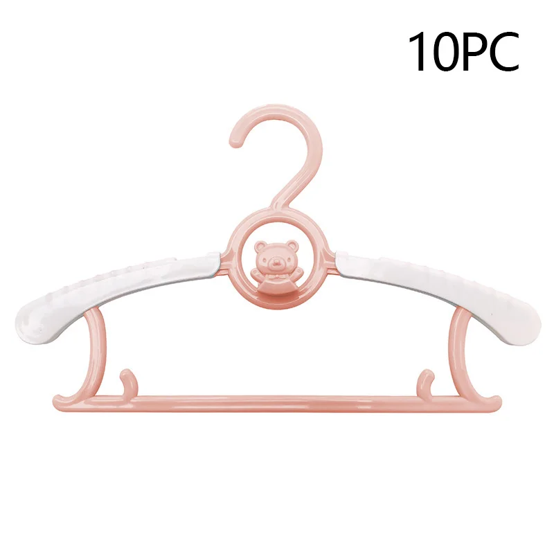 Pink-10pc 10 шт. выдвижные детские вешалки, плотные прочные Детские полки для одежды, сушильные стеллажи для детей с героями мультфильмов, Нескользящие вешалки для взрослых - Цвет: Pink-10pc