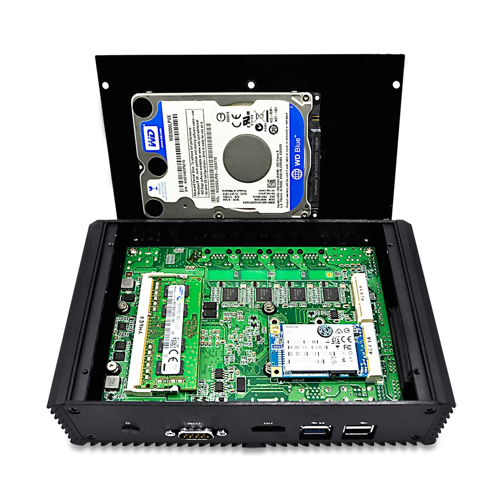 Мини-ПК QOTOM Core I5 5200U поддержка 4 LAN Linux роутер безflanless мини-компьютер Wi-Fi для