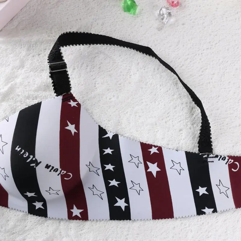 Fashion Deep V Sexy Brassiere Underwear Seamless Wire Free Bras For Women Lady Striped Push Up Bra Y6 | Женская одежда