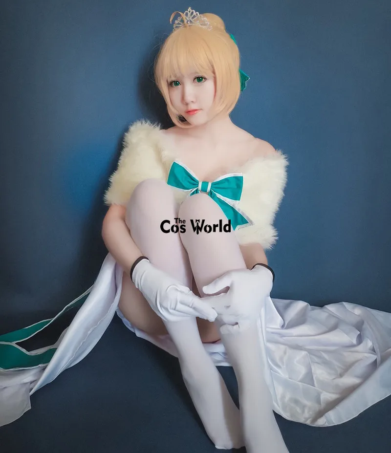 FGO Fate Grand Order 2nd Saber белое вечернее платье полное Униформа наряд аниме костюмы для