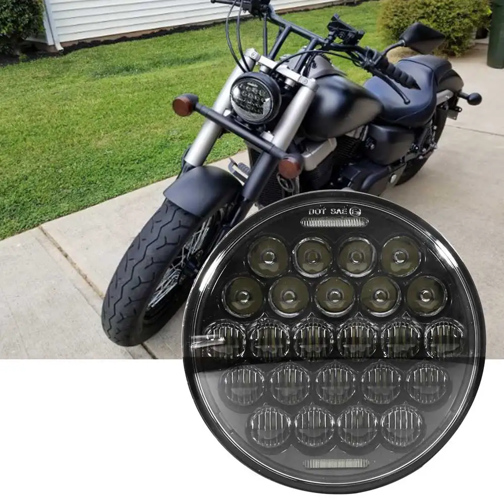 Черный светодиодный проектор для фар Sportster Iron 883 Dyna Street Bob FXDB 75 Вт 5 3 / 4 дюйма| |