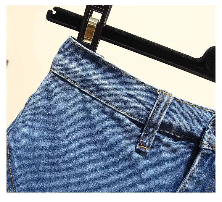 Женские свободные шорты джинсы большого размера с высокой талией 2019|Женские