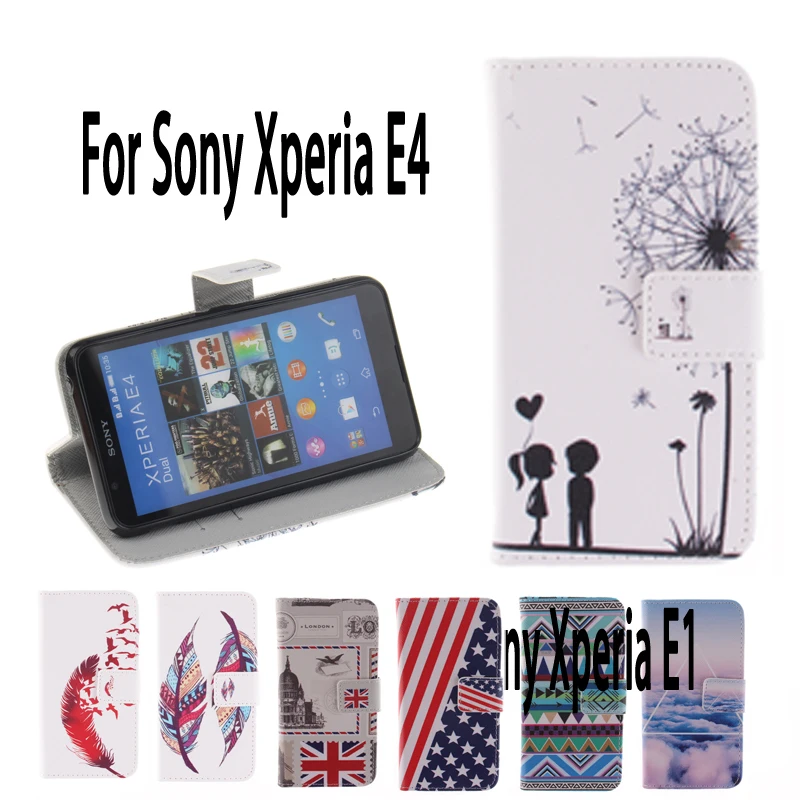 Мода дизайн Для Sony Xperia E4 opular Дизайн PU Кожаный Чехол с Подставкой и Слот Карты