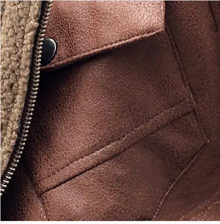 Толстая замшевая куртка с мехом Куртка воротником Искусственная кожа Для мужчин