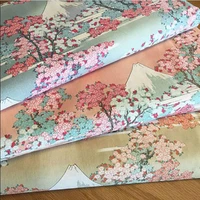 wide 140cm stretch japanese cotton poplin fabric mount fuji cherry blossom print cotton fabric sewing patchwork diy girl dress