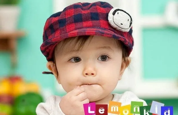 Good quality Cute baby child Plaid hat cap|hat scarfcap 3d |