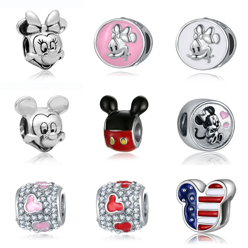 Бусины Pandora Mickey Mine бижутерия Bracciale Bisuteria французские бусины духи Mujer Originales