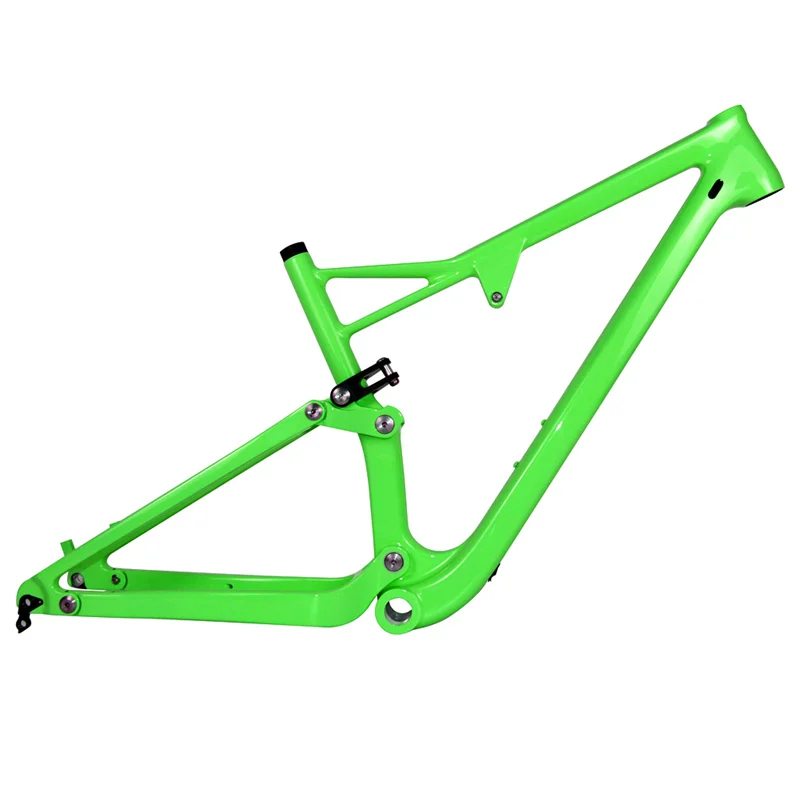 Spcycle 29er полная подвесная карбоновая рама, карбоновая рама для горного велосипеда 29er, карбоновая рама 142*12 мм через ось 165*38 мм для путешествий - Цвет: Green Glossy