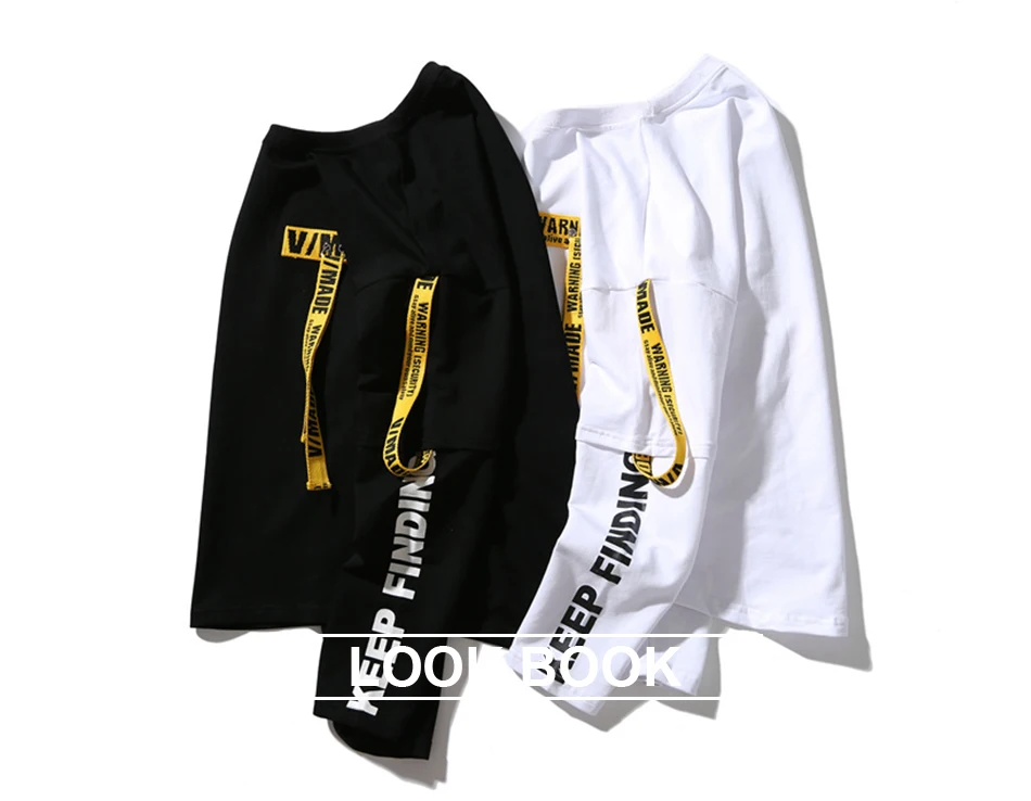 Newest Tide brand Eden T-shirt Men 3d Shirt Printing Letter Ribbon Harajuku Cotton Long Sleeve Punk T Shirt Fashion Casual Tops