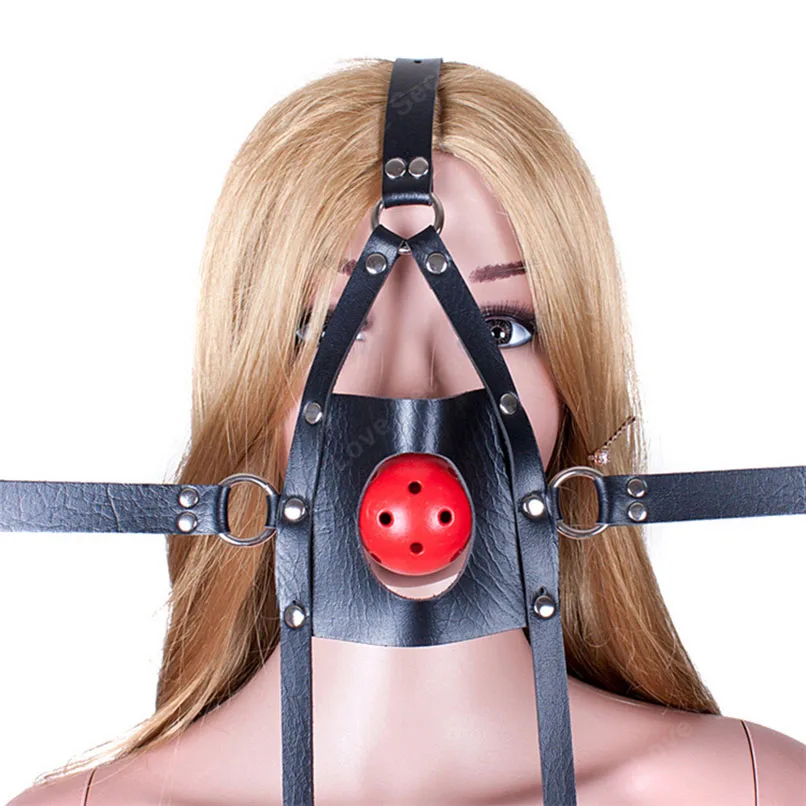 Кляп с открытым ртом из искусственной кожи маской дышащие шарики кляп раб фетиш