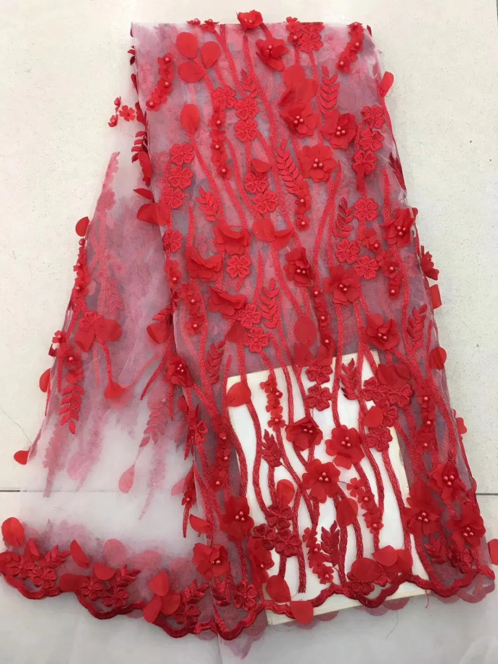 Golg Yellow Small Flower African Bridal Lace Fabric 2018 High Quality Material 3D French Applique For Nigerian Dress | Дом и сад
