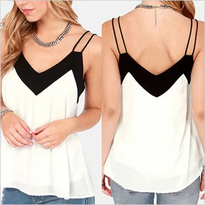 

Ladies V-Neck Sexy Loose Halter Chiffon Shirt Off Shoulder Top