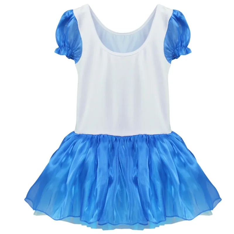 Балетное платье-пачка с принтом в виде кристаллов синего цвета для девочек