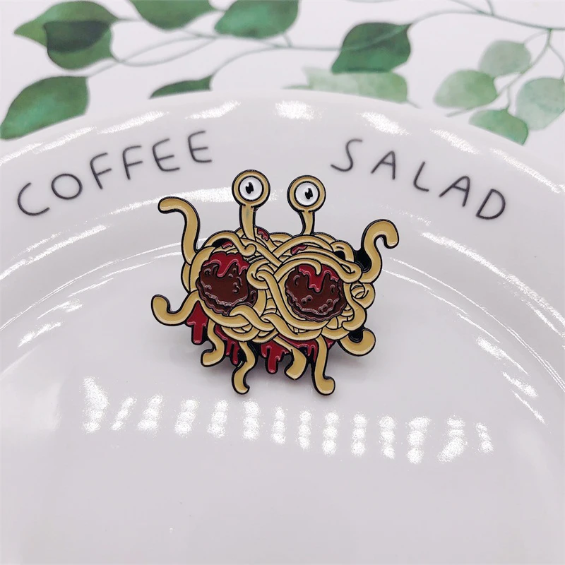 Креативные Броши из эмалированного сплава с изображением забавной пищи лапши