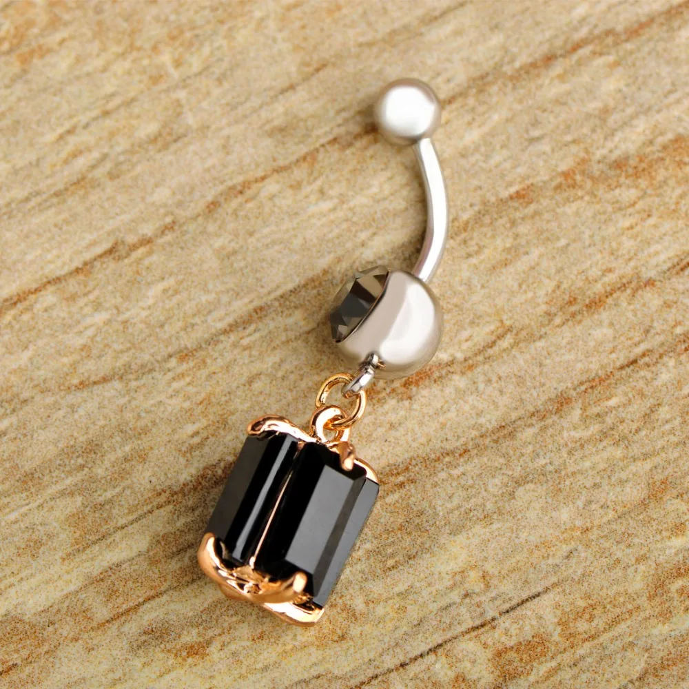 Черные стразы золотые кольца для пирсинга пупка сексуальные бикини ювелирные