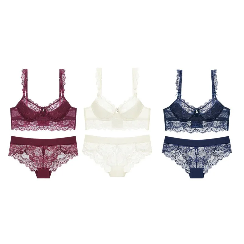 red white blue Varsbaby 3 компл./лот Дамы сексуальное кружевное нижнее белье, чашечки расположены рядом, на косточках, бюстгальтер, чашечки расположены рядом, пуш-ап, тонкий хлопок бюстгальтер наборы для ухода за кожей - Цвет: red white blue