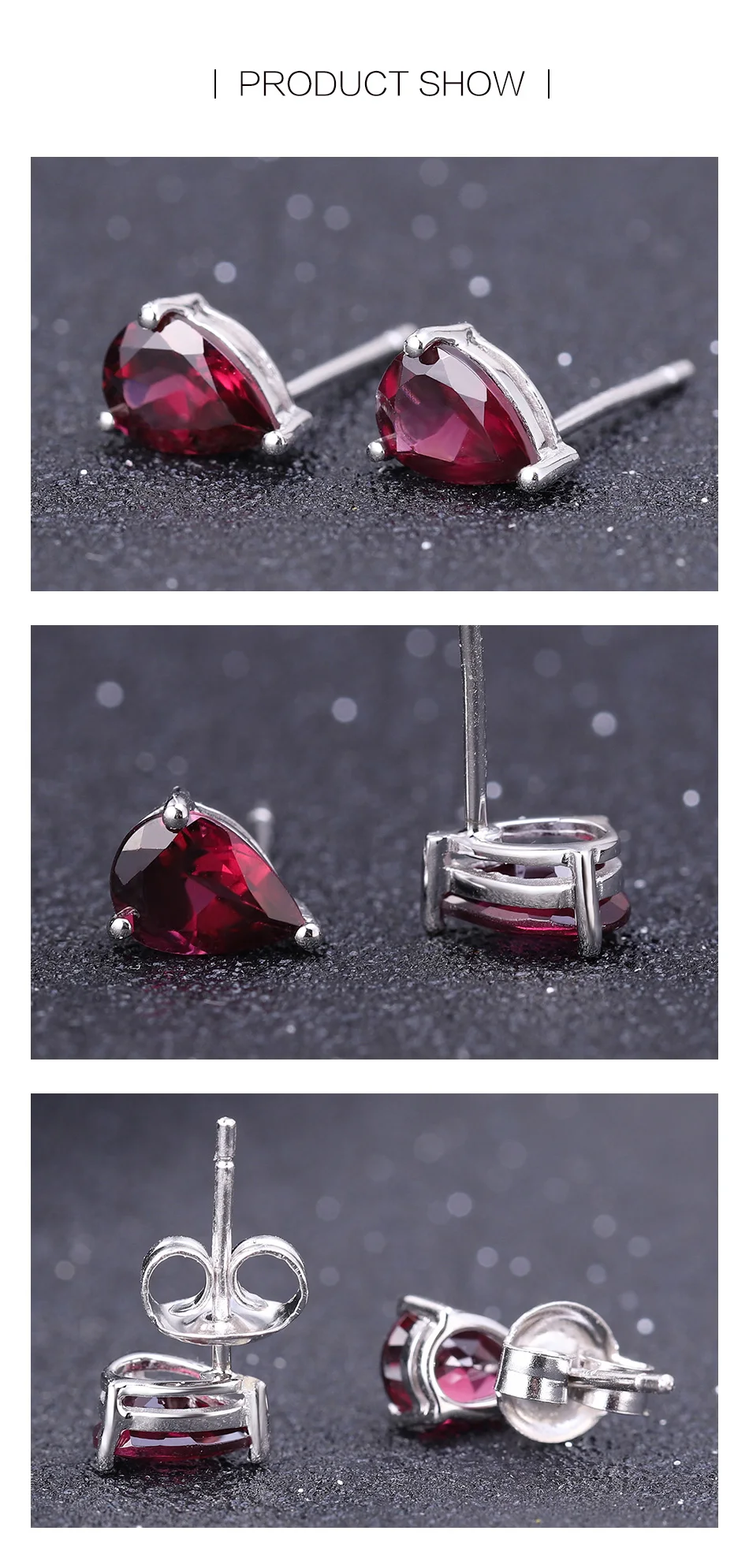 Gem's Ballet 4*6 мм 1.05Ct натуральный родолит гранат драгоценный камень серьги гвоздики 925 пробы серебро модные ювелирные изделия для женщин