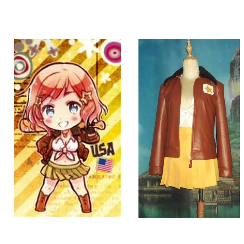 

2016 APH Axis Powers Hetalia Female US USA America Cosplay Costume custom any size