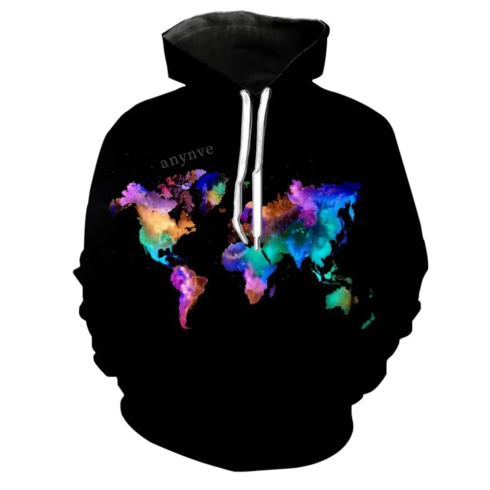 Модные популярные 3D Простые повседневные Красочные мужские толстовки с
