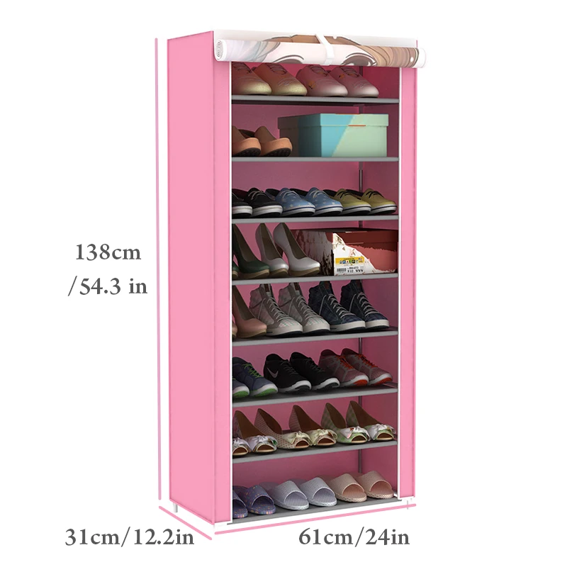 

New Shoe cabinet 9-layer 8-grid 3D drawing Non-woven fabrics large Shoe rack organizer removable shoe storage for home furniture