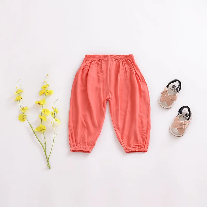 Детские штаны тонкие летние повседневные однотонные Свободные Штаны унисекс с