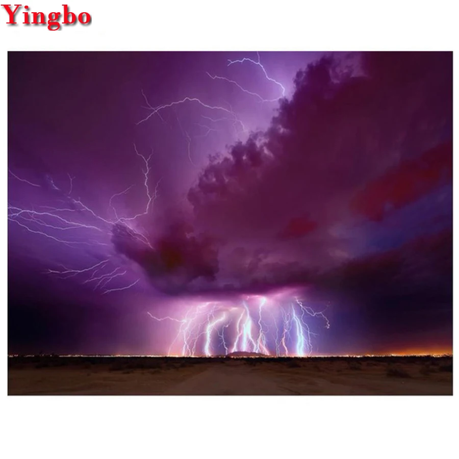 

5D Diamond Embroidery Lightning landscape Diamond Painting Needlework Crafts DIY Diamond Mosaic Rhinestone Cross Stitch