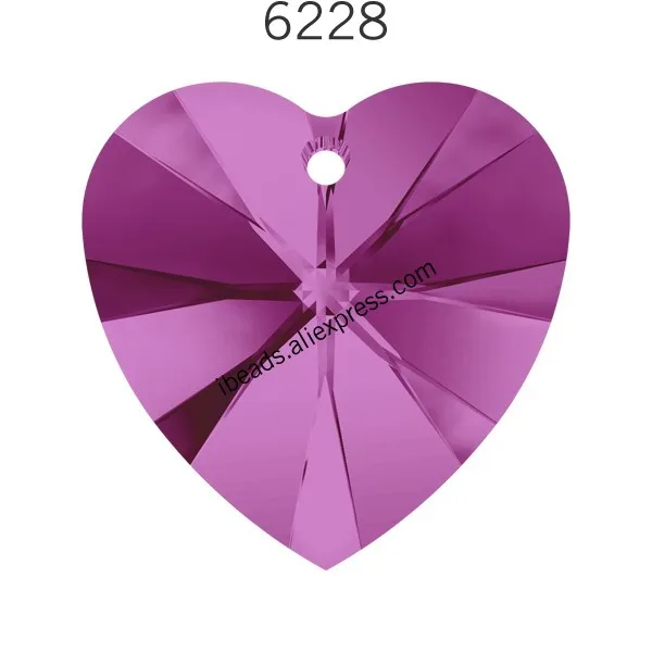1 шт.) кристалл Swarovski 6228 XILION кулон в форме сердца сделано в австрийском стиле Стразы бусины для изготовления ювелирных изделий своими руками - Цвет: Fuchsia 502