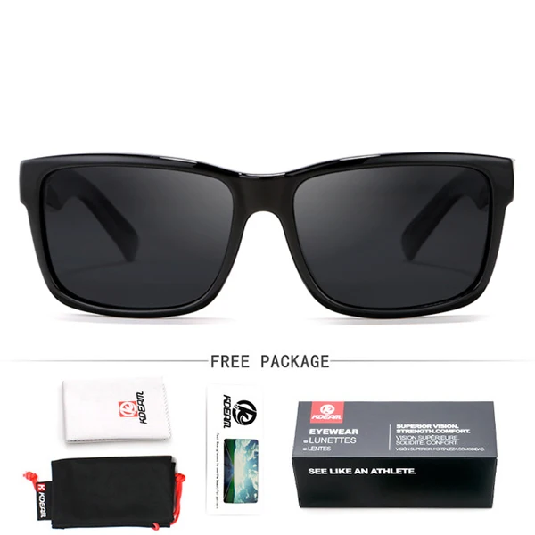 12 Black Frame Black KDEAM, дизайн, квадратные поляризационные солнцезащитные очки, мужские, с отражающим покрытием, линзы, солнцезащитные очки, спортивный стиль, УФ очки, оттенки XH87 - Цвет линз: 12 Black Frame Black