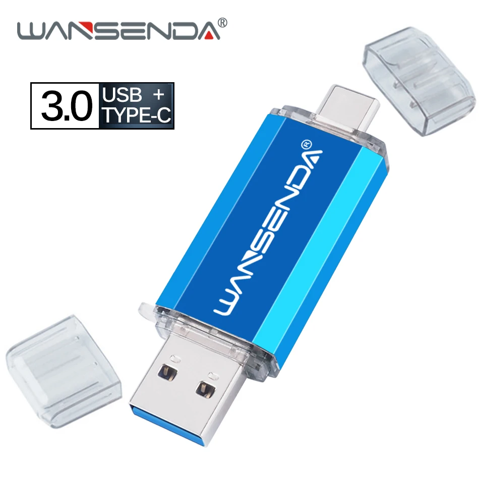 WANSENDA 2 в 1 type-C USB 3,0 флеш-накопители 512 ГБ 256 ГБ 128 ГБ флеш-накопитель для type C Android/PC 32 Гб 64 Гб флешки OTG