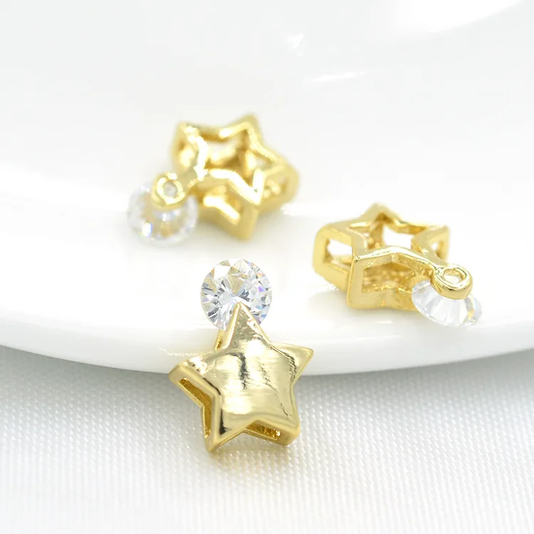 Новые креативные пятиконечные инкрустированные цирконием полые браслеты DIY