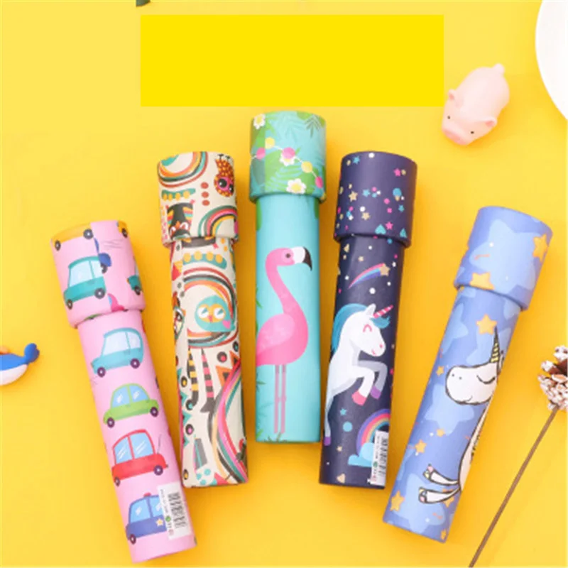 Random style Мультфильм вращающийся калейдоскоп красочные регулируемые Необычные Цветные калейдоскоп Ранние развивающие игрушки для детей подарок на день рождения - Color: Random style