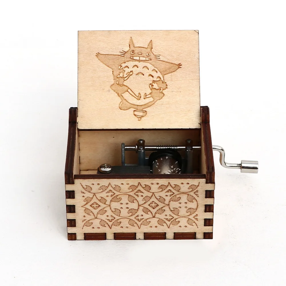 Antique carved hand-cranked music box Cute ToToro Theme music box exquisite little gifts Girl birthday present Christmas gifts